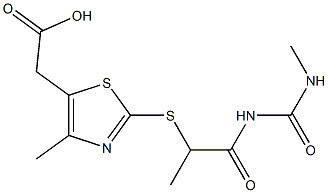 2-[4-methyl-2-({1-[(methylcarbamoyl)amino]-1-oxopropan-2-yl}sulfanyl)-1,3-thiazol-5-yl]acetic acid|