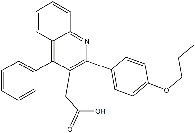 2-[4-phenyl-2-(4-propoxyphenyl)quinolin-3-yl]acetic acid Struktur
