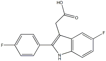 2-[5-fluoro-2-(4-fluorophenyl)-1H-indol-3-yl]acetic acid 结构式