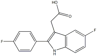 2-[5-fluoro-2-(4-fluorophenyl)-1H-indol-3-yl]acetic acid,,结构式