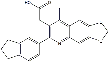 2-[6-(2,3-dihydro-1H-inden-5-yl)-8-methyl-2H-[1,3]dioxolo[4,5-g]quinolin-7-yl]acetic acid Structure