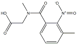 2-[N-methyl(3-methyl-2-nitrophenyl)formamido]acetic acid Struktur