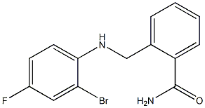 2-{[(2-bromo-4-fluorophenyl)amino]methyl}benzamide|