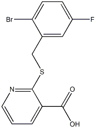 2-{[(2-bromo-5-fluorophenyl)methyl]sulfanyl}pyridine-3-carboxylic acid Struktur