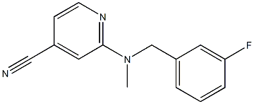 2-{[(3-fluorophenyl)methyl](methyl)amino}pyridine-4-carbonitrile 结构式