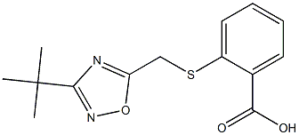 2-{[(3-tert-butyl-1,2,4-oxadiazol-5-yl)methyl]thio}benzoic acid Struktur