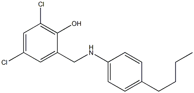 2-{[(4-butylphenyl)amino]methyl}-4,6-dichlorophenol 结构式