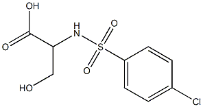 2-{[(4-chlorophenyl)sulfonyl]amino}-3-hydroxypropanoic acid,,结构式