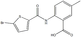 2-{[(5-bromothien-2-yl)carbonyl]amino}-5-methylbenzoic acid 化学構造式