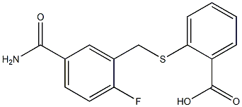 2-{[(5-carbamoyl-2-fluorophenyl)methyl]sulfanyl}benzoic acid