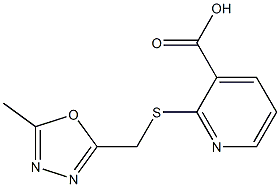 2-{[(5-methyl-1,3,4-oxadiazol-2-yl)methyl]sulfanyl}pyridine-3-carboxylic acid 结构式
