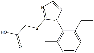 2-{[1-(2-ethyl-6-methylphenyl)-1H-imidazol-2-yl]sulfanyl}acetic acid,,结构式