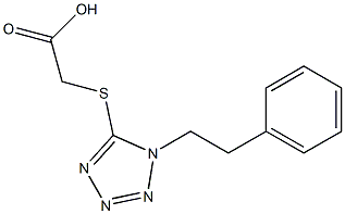 2-{[1-(2-phenylethyl)-1H-1,2,3,4-tetrazol-5-yl]sulfanyl}acetic acid Struktur