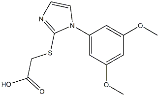 2-{[1-(3,5-dimethoxyphenyl)-1H-imidazol-2-yl]sulfanyl}acetic acid Struktur