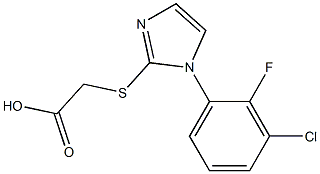 2-{[1-(3-chloro-2-fluorophenyl)-1H-imidazol-2-yl]sulfanyl}acetic acid 化学構造式