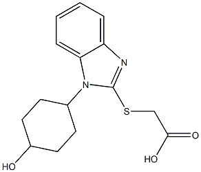 2-{[1-(4-hydroxycyclohexyl)-1H-1,3-benzodiazol-2-yl]sulfanyl}acetic acid,,结构式