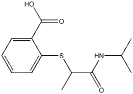 2-{[1-(propan-2-ylcarbamoyl)ethyl]sulfanyl}benzoic acid,,结构式