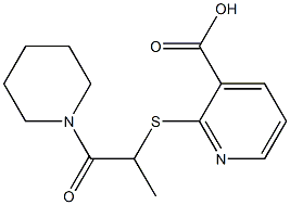 2-{[1-oxo-1-(piperidin-1-yl)propan-2-yl]sulfanyl}pyridine-3-carboxylic acid Structure