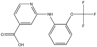 2-{[2-(trifluoromethoxy)phenyl]amino}pyridine-4-carboxylic acid 结构式