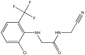 2-{[2-chloro-6-(trifluoromethyl)phenyl]amino}-N-(cyanomethyl)acetamide 化学構造式