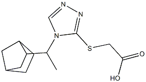 2-{[4-(1-{bicyclo[2.2.1]heptan-2-yl}ethyl)-4H-1,2,4-triazol-3-yl]sulfanyl}acetic acid Struktur