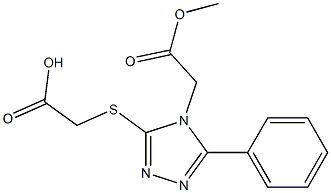 2-{[4-(2-methoxy-2-oxoethyl)-5-phenyl-4H-1,2,4-triazol-3-yl]sulfanyl}acetic acid Struktur
