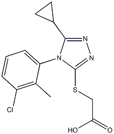 2-{[4-(3-chloro-2-methylphenyl)-5-cyclopropyl-4H-1,2,4-triazol-3-yl]sulfanyl}acetic acid Struktur