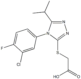 2-{[4-(3-chloro-4-fluorophenyl)-5-(propan-2-yl)-4H-1,2,4-triazol-3-yl]sulfanyl}acetic acid 结构式