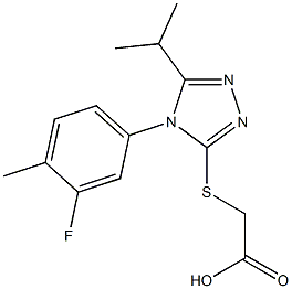 2-{[4-(3-fluoro-4-methylphenyl)-5-(propan-2-yl)-4H-1,2,4-triazol-3-yl]sulfanyl}acetic acid Struktur