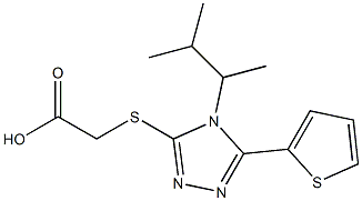 2-{[4-(3-methylbutan-2-yl)-5-(thiophen-2-yl)-4H-1,2,4-triazol-3-yl]sulfanyl}acetic acid,,结构式