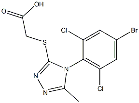 2-{[4-(4-bromo-2,6-dichlorophenyl)-5-methyl-4H-1,2,4-triazol-3-yl]sulfanyl}acetic acid,,结构式