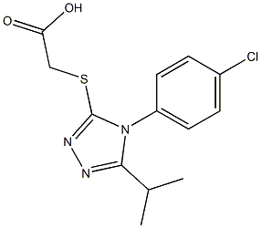 2-{[4-(4-chlorophenyl)-5-(propan-2-yl)-4H-1,2,4-triazol-3-yl]sulfanyl}acetic acid,,结构式