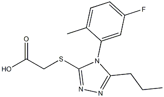 2-{[4-(5-fluoro-2-methylphenyl)-5-propyl-4H-1,2,4-triazol-3-yl]sulfanyl}acetic acid Struktur