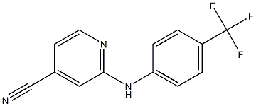 2-{[4-(trifluoromethyl)phenyl]amino}pyridine-4-carbonitrile,,结构式