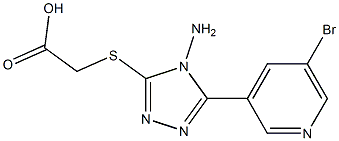 2-{[4-amino-5-(5-bromopyridin-3-yl)-4H-1,2,4-triazol-3-yl]sulfanyl}acetic acid,,结构式