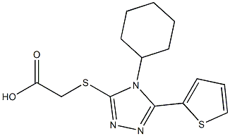 2-{[4-cyclohexyl-5-(thiophen-2-yl)-4H-1,2,4-triazol-3-yl]sulfanyl}acetic acid 结构式