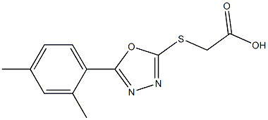 2-{[5-(2,4-dimethylphenyl)-1,3,4-oxadiazol-2-yl]sulfanyl}acetic acid 化学構造式