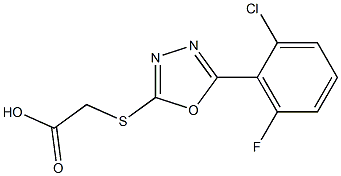 2-{[5-(2-chloro-6-fluorophenyl)-1,3,4-oxadiazol-2-yl]sulfanyl}acetic acid Struktur