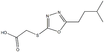 2-{[5-(3-methylbutyl)-1,3,4-oxadiazol-2-yl]sulfanyl}acetic acid,,结构式