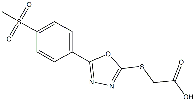 2-{[5-(4-methanesulfonylphenyl)-1,3,4-oxadiazol-2-yl]sulfanyl}acetic acid 化学構造式