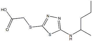 2-{[5-(pentan-2-ylamino)-1,3,4-thiadiazol-2-yl]sulfanyl}acetic acid Struktur