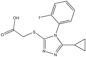 2-{[5-cyclopropyl-4-(2-iodophenyl)-4H-1,2,4-triazol-3-yl]sulfanyl}acetic acid,,结构式