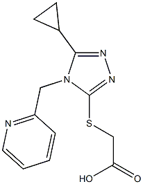 2-{[5-cyclopropyl-4-(pyridin-2-ylmethyl)-4H-1,2,4-triazol-3-yl]sulfanyl}acetic acid,,结构式