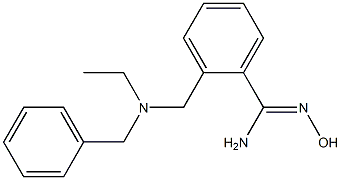 2-{[benzyl(ethyl)amino]methyl}-N'-hydroxybenzene-1-carboximidamide Struktur