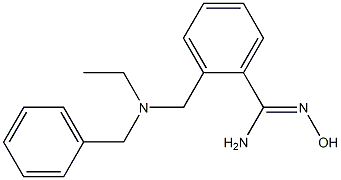 2-{[benzyl(ethyl)amino]methyl}-N'-hydroxybenzene-1-carboximidamide 化学構造式