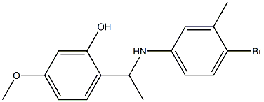 2-{1-[(4-bromo-3-methylphenyl)amino]ethyl}-5-methoxyphenol 化学構造式