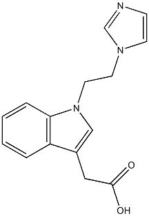 2-{1-[2-(1H-imidazol-1-yl)ethyl]-1H-indol-3-yl}acetic acid Struktur
