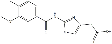 2-{2-[(3-methoxy-4-methylbenzene)amido]-1,3-thiazol-4-yl}acetic acid,,结构式