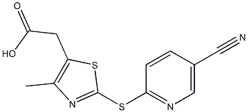 2-{2-[(5-cyanopyridin-2-yl)sulfanyl]-4-methyl-1,3-thiazol-5-yl}acetic acid Structure