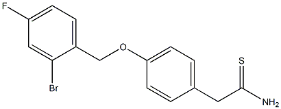 2-{4-[(2-bromo-4-fluorophenyl)methoxy]phenyl}ethanethioamide 化学構造式